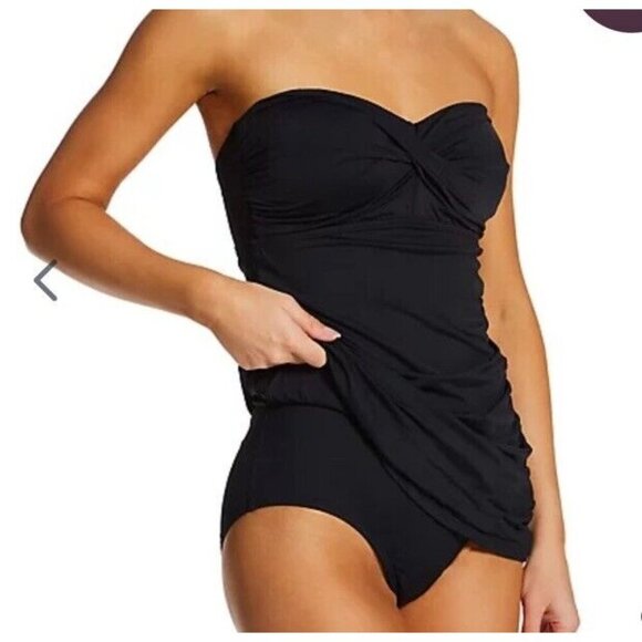 NEW NWT Jantzen one 1 pc swim suit swim dress US 10 lined TUMMY CONTROL padded - Picture 5 of 10